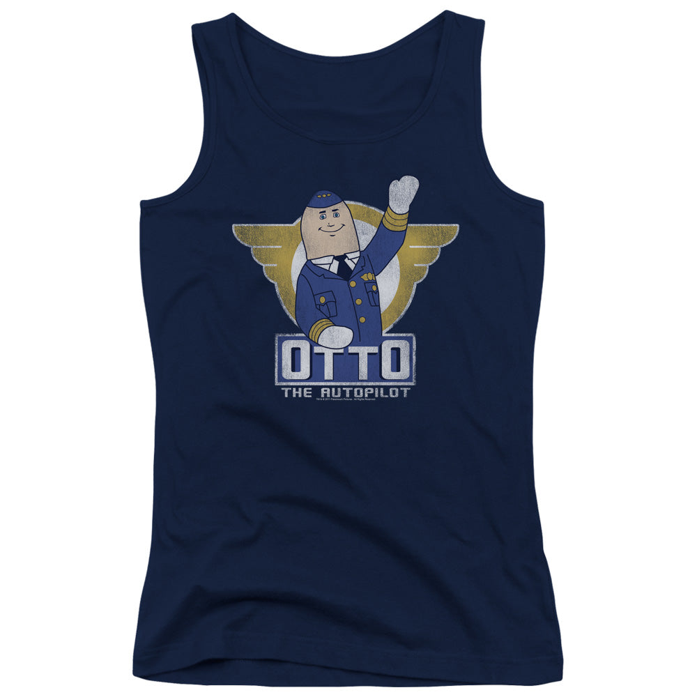 Airplane! OTTO The Autopilot Womens Tank Top Shirt Navy Blue