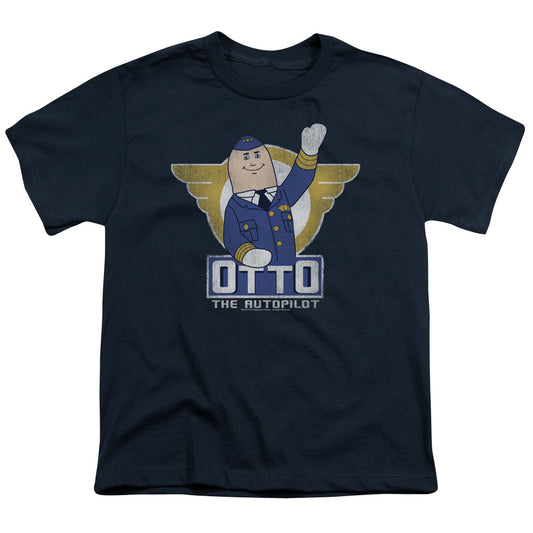 Airplane! OTTO The Autopilot Kids Youth T Shirt Navy Blue