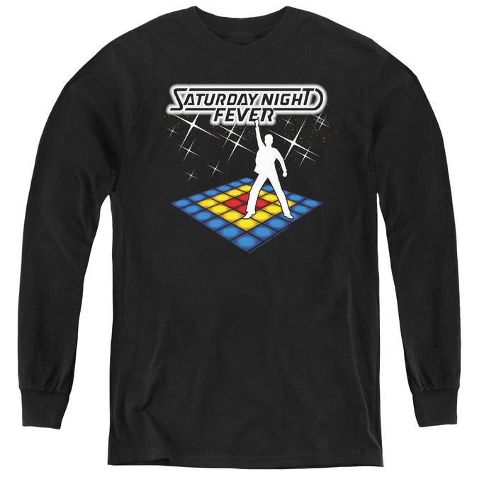 Saturday Night Fever Should Be Dancing Long Sleeve Kids Youth T Shirt Black