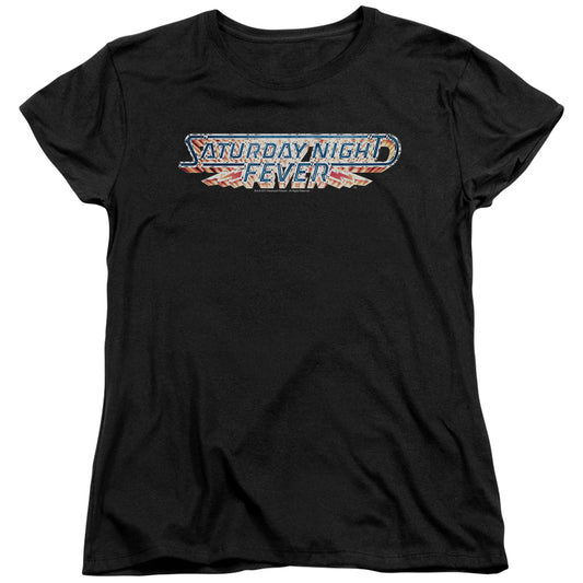 Saturday Night Fever Logo Womens T Shirt Black