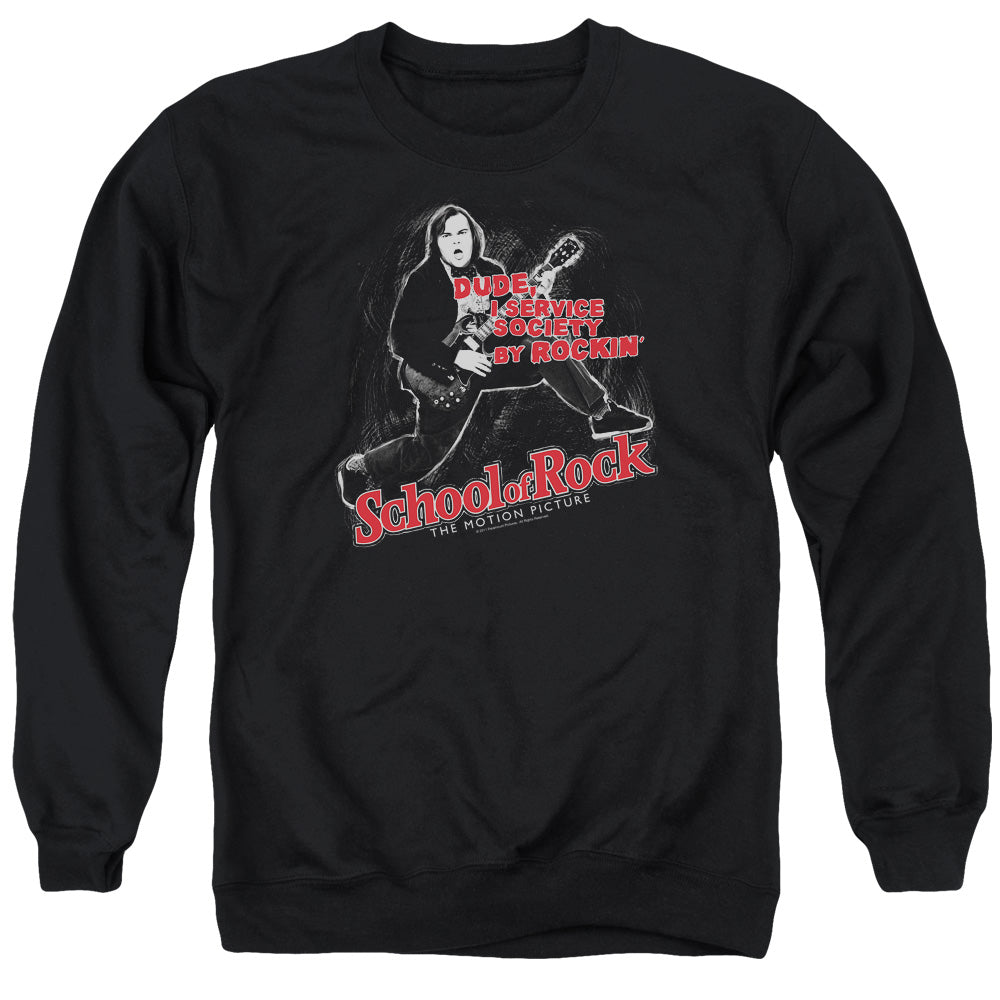 School Of Rock Rockin Mens Crewneck Sweatshirt Black