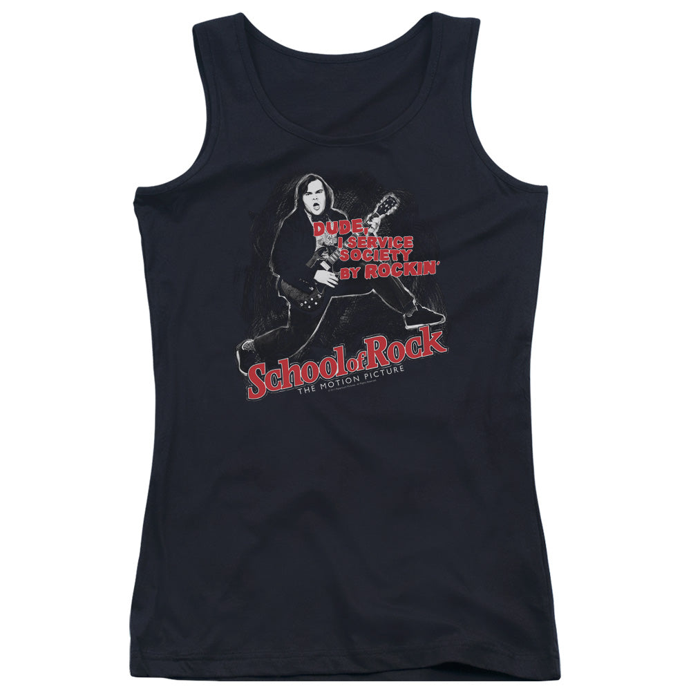 School Of Rock Rockin Womens Tank Top Shirt Black