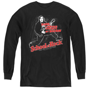 School Of Rock Rockin Long Sleeve Kids Youth T Shirt Black