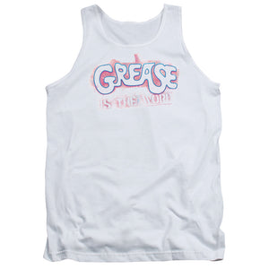 Grease Grease Is The Word Mens Tank Top Shirt White