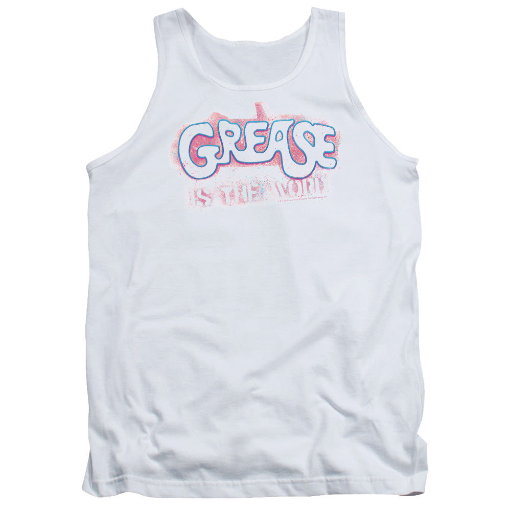 Grease Grease Is The Word Mens Tank Top Shirt White