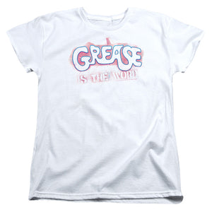 Grease Grease Is The Word Womens T Shirt White
