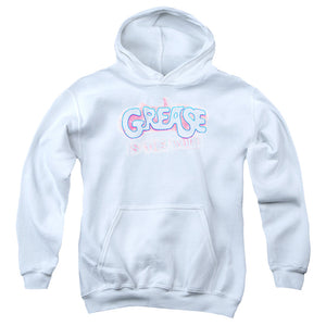 Grease Grease Is The Word Kids Youth Hoodie White