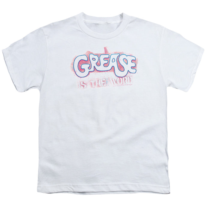 Grease Grease Is The Word Kids Youth T Shirt White