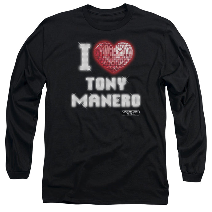 Saturday Night Fever I Heart Tony Mens Long Sleeve Shirt Black