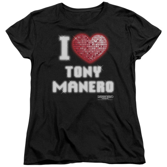 Saturday Night Fever I Heart Tony Womens T Shirt Black