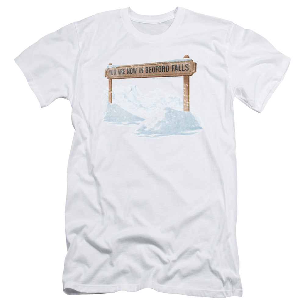 Its A Wonderful Life Bedford Falls Slim Fit Mens T Shirt White