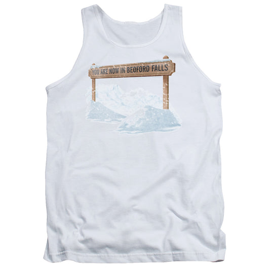 Its A Wonderful Life Bedford Falls Mens Tank Top Shirt White