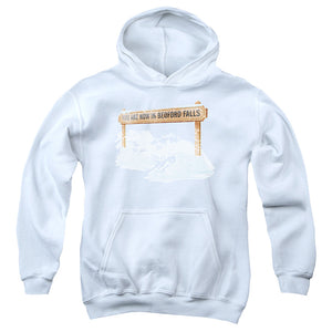 Its A Wonderful Life Bedford Falls Kids Youth Hoodie White
