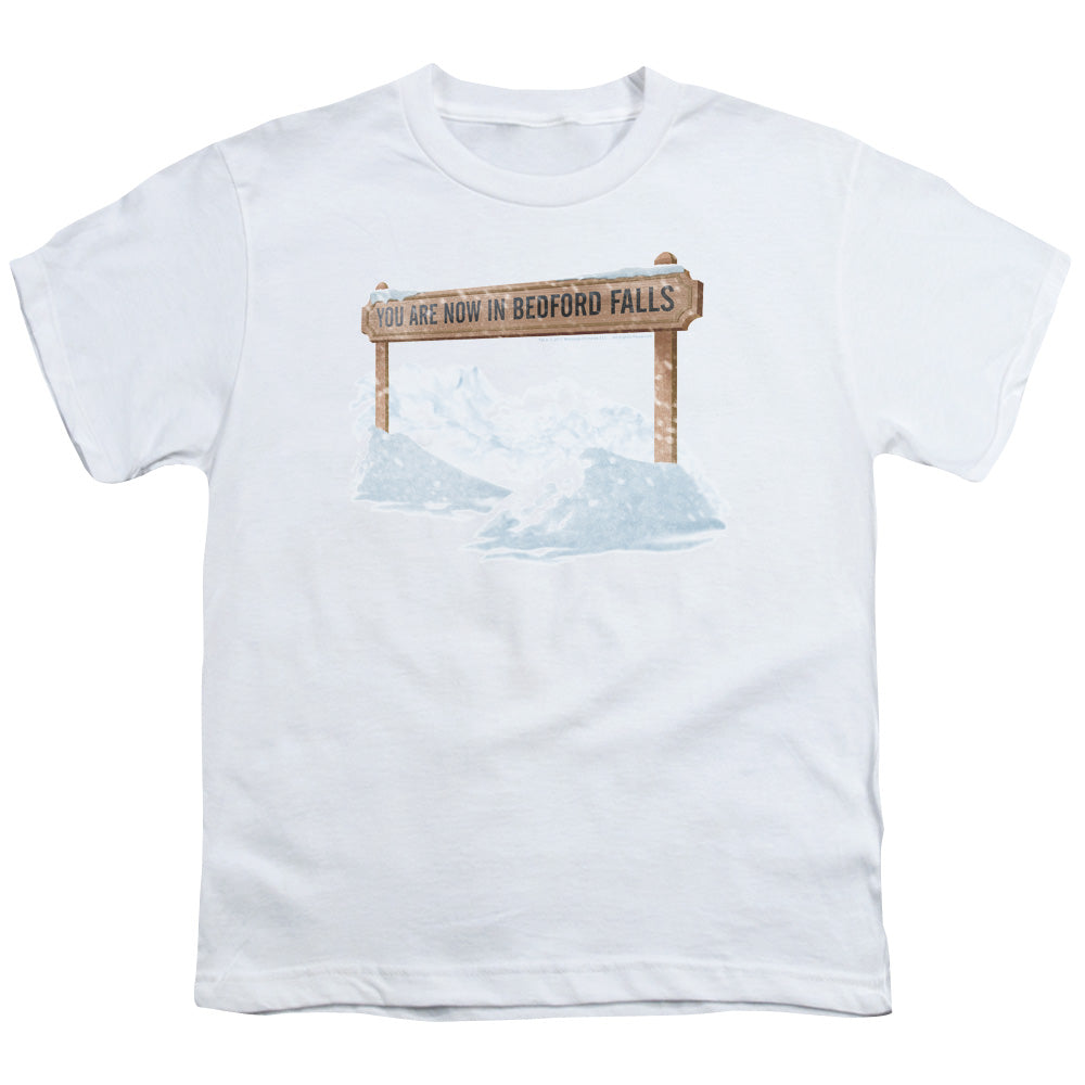 Its A Wonderful Life Bedford Falls Kids Youth T Shirt White