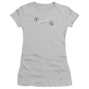 Its A Wonderful Life Logo Junior Sheer Cap Sleeve Womens T Shirt Silver