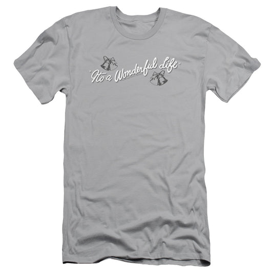 Its A Wonderful Life Logo Slim Fit Mens T Shirt Silver