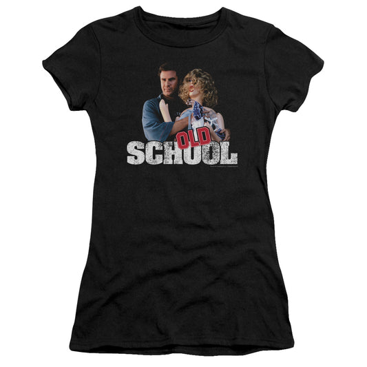 Old School Frank And Friend Junior Sheer Cap Sleeve Womens T Shirt Black