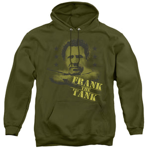 Old School Frank The Tank Mens Hoodie Military Green