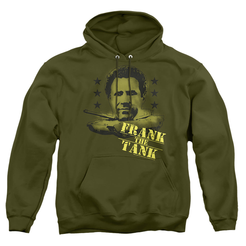 Old School Frank The Tank Mens Hoodie Military Green Officially Licensed