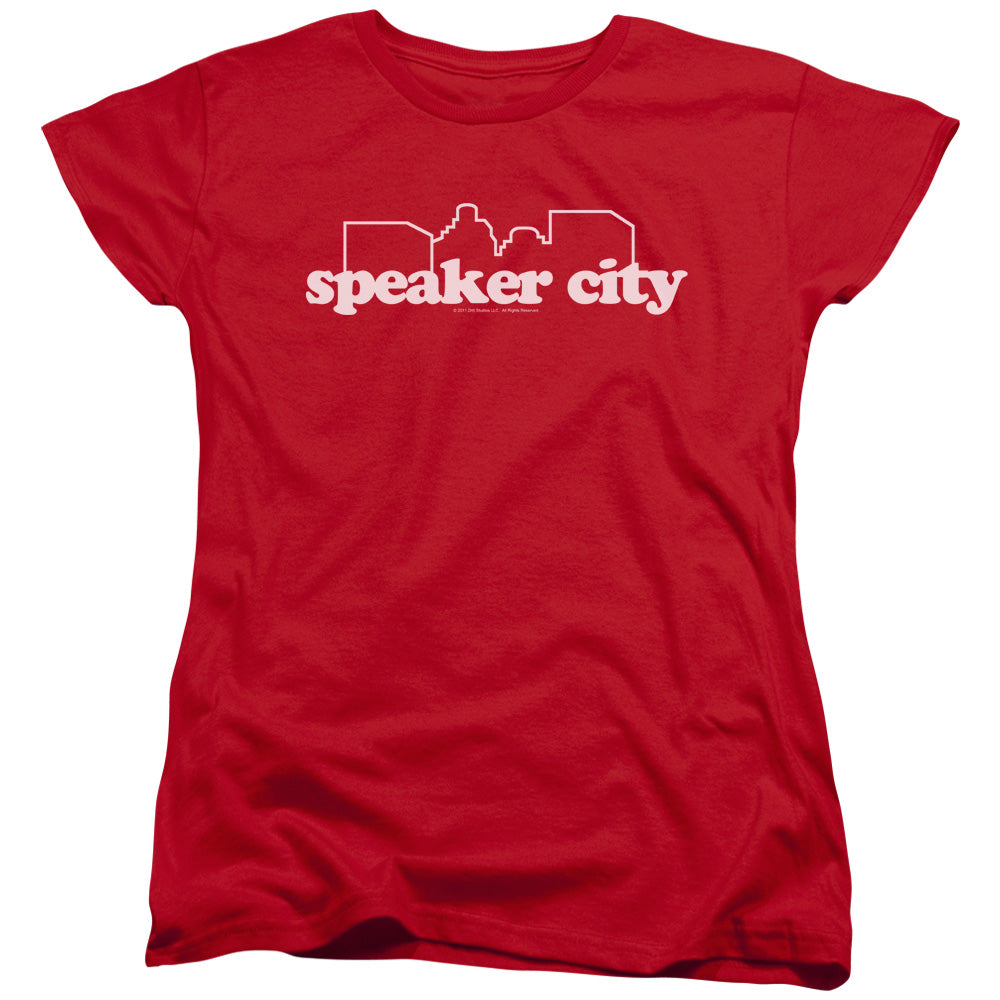 Old School Speaker City Logo Womens T Shirt Red