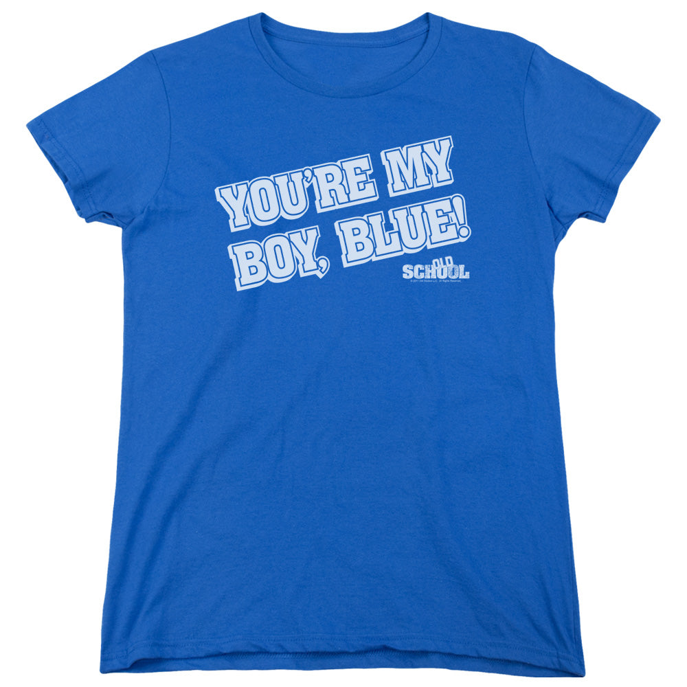 Old School My Boy Blue Womens T Shirt Royal Blue