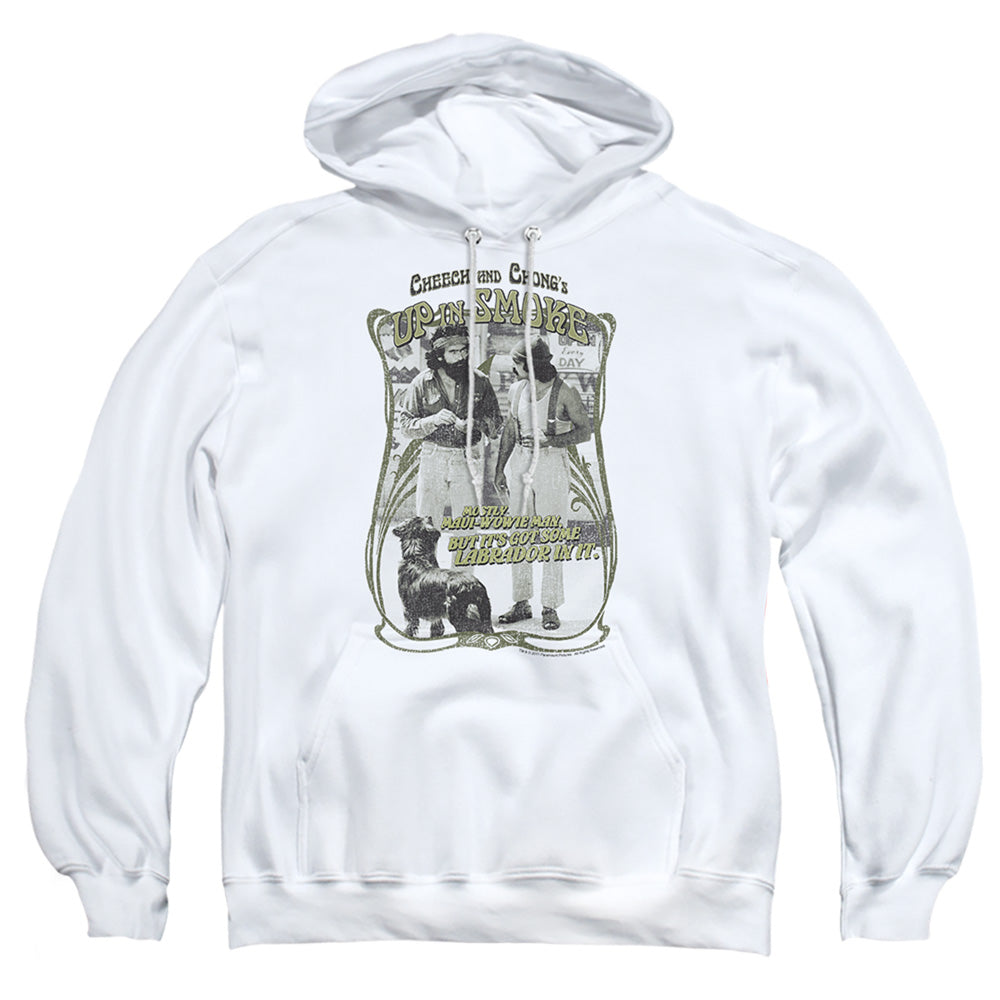 Up In Smoke Labrador Mens Hoodie White Officially Licensed