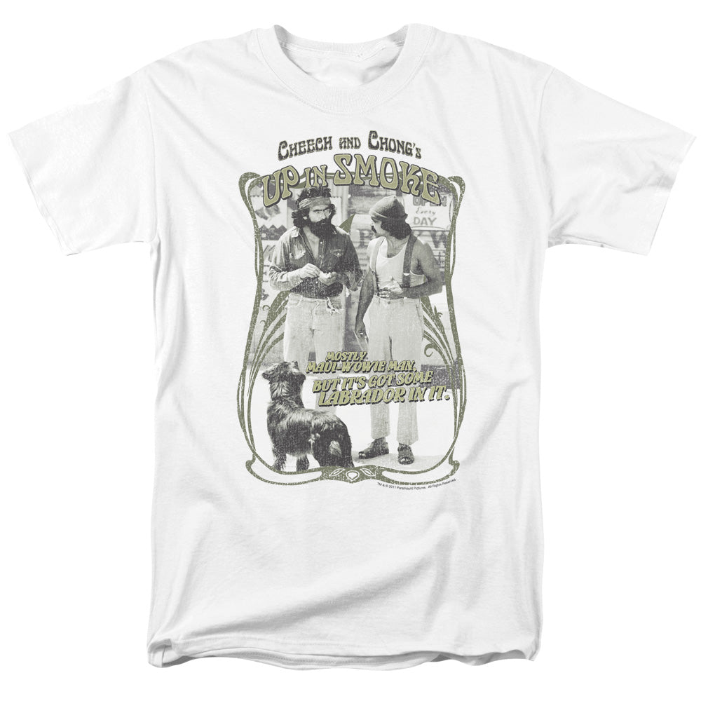 Up In Smoke Labrador Mens T Shirt White