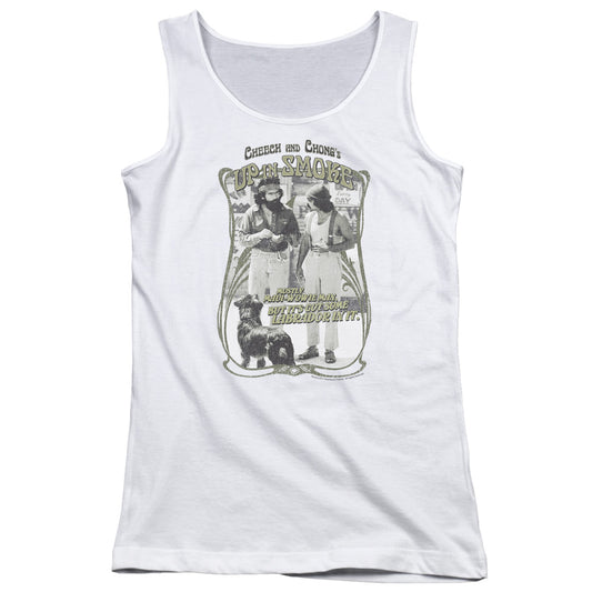 Up In Smoke Labrador Womens Tank Top Shirt White