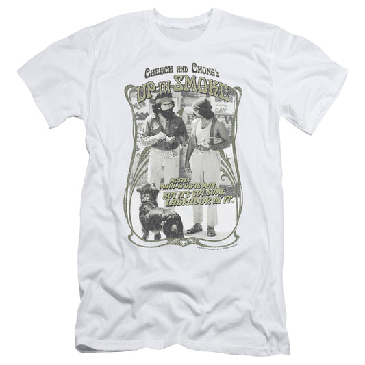 Up In Smoke Labrador Slim Fit Mens T Shirt White