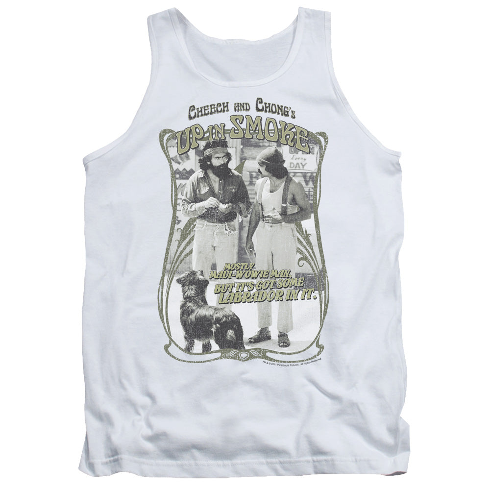 Up In Smoke Labrador Mens Tank Top Shirt White