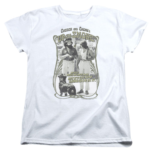 Up In Smoke Labrador Womens T Shirt White