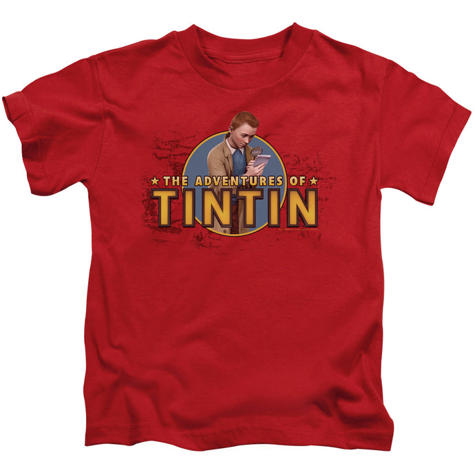 The Adventures Of Tintin Looking For Clues Juvenile Kids Youth T Shirt Red