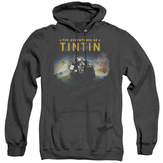 The Adventures Of Tintin Journey Heather Mens Hoodie Black