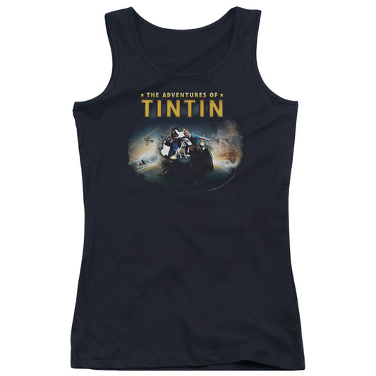 The Adventures Of Tintin Journey Womens Tank Top Shirt Black