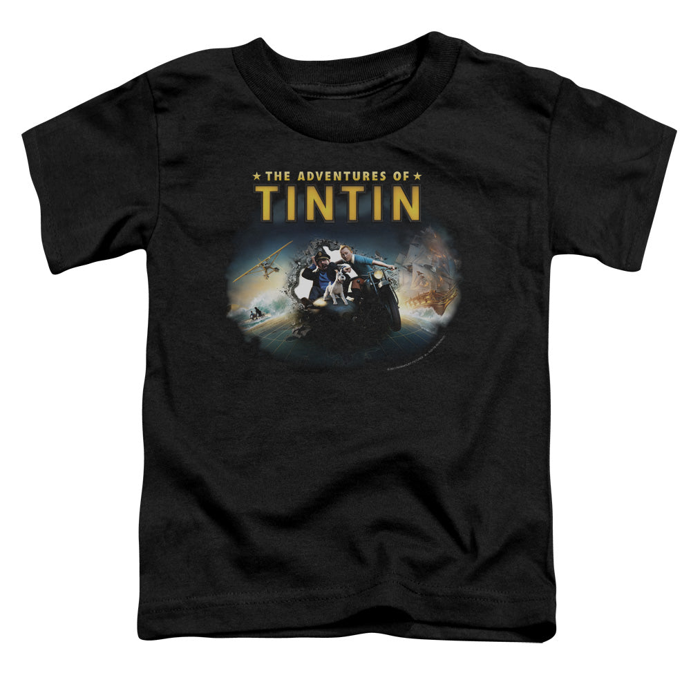 The Adventures Of Tintin Journey Toddler Kids Youth T Shirt Black
