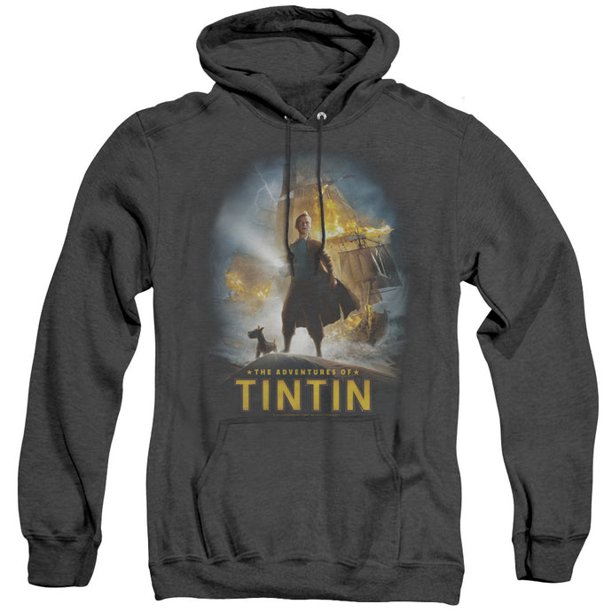The Adventures Of Tintin Poster Heather Mens Hoodie Black