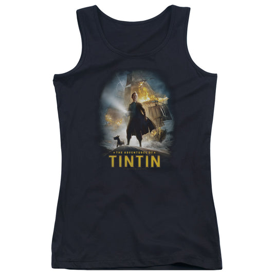 The Adventures Of Tintin Poster Womens Tank Top Shirt Black