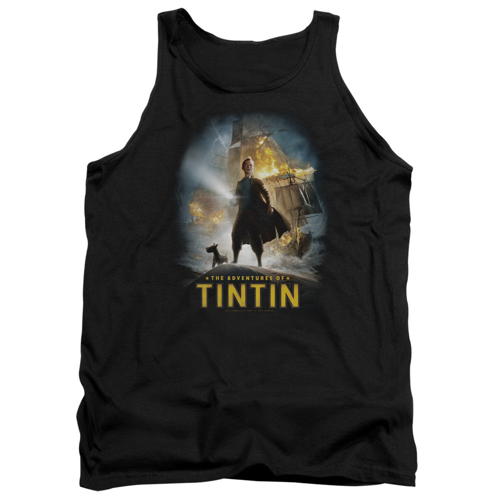 The Adventures Of Tintin Poster Mens Tank Top Shirt Black