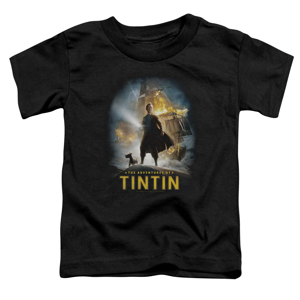 The Adventures Of Tintin Poster Toddler Kids Youth T Shirt Black