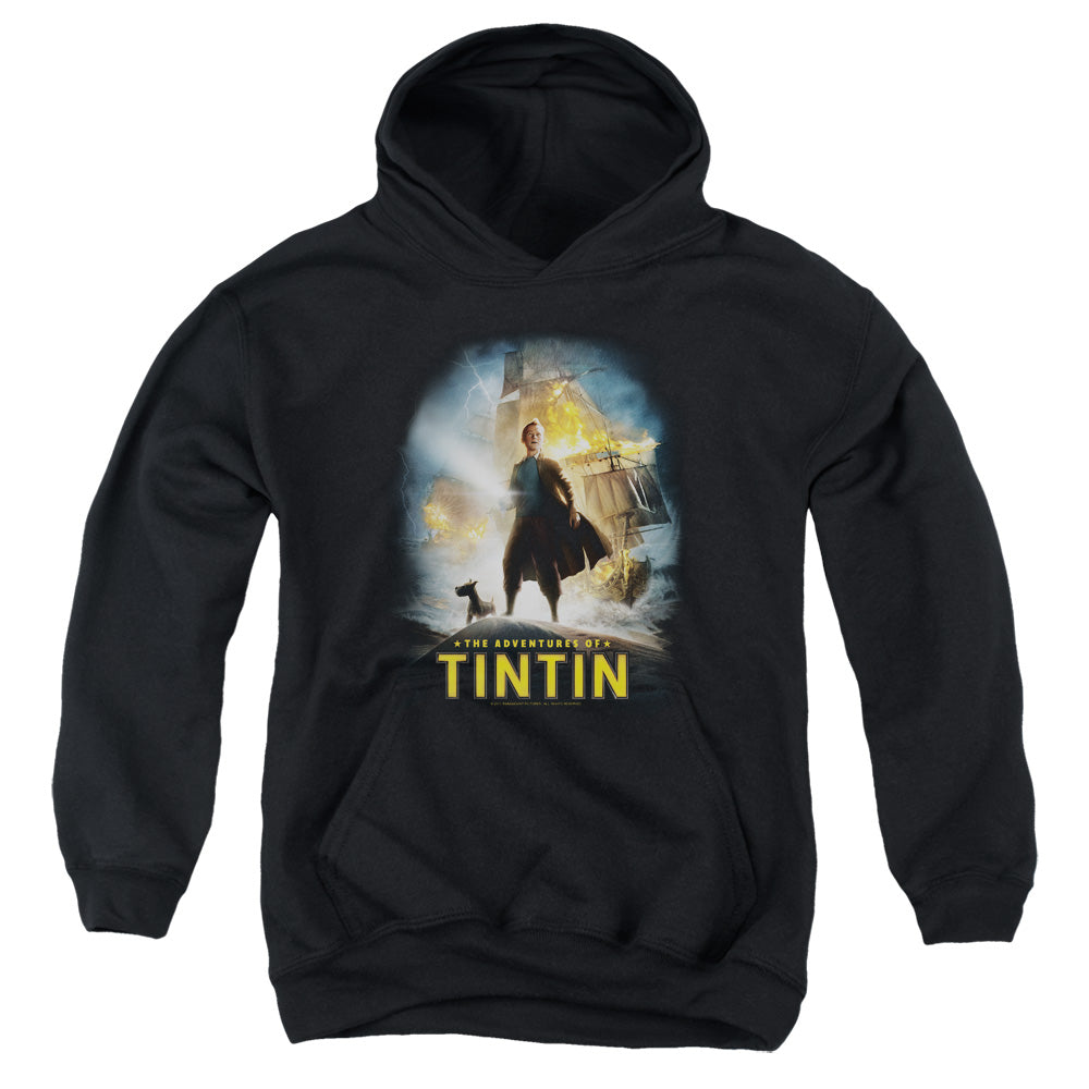 The Adventures Of Tintin Poster Kids Youth Hoodie Black