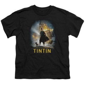 The Adventures Of Tintin Poster Kids Youth T Shirt Black