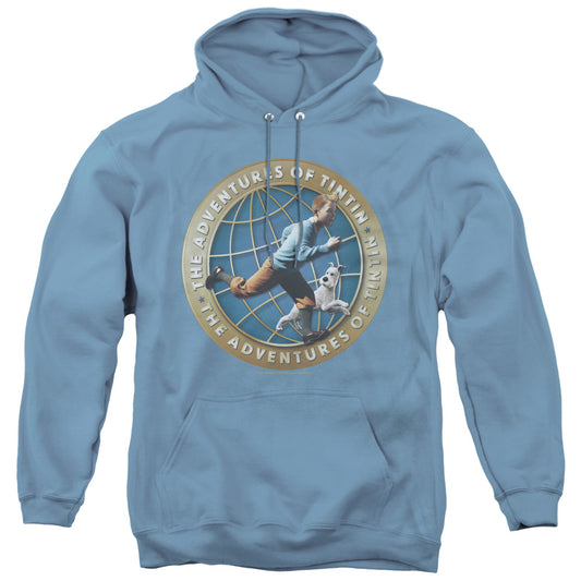 The Adventures Of Tintin Around The Globe Mens Hoodie Carolina Blue