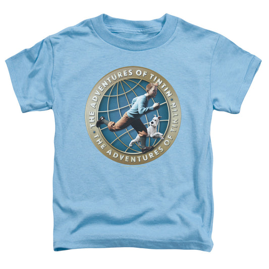 The Adventures Of Tintin Around The Globe Toddler Kids Youth T Shirt Carolina Blue