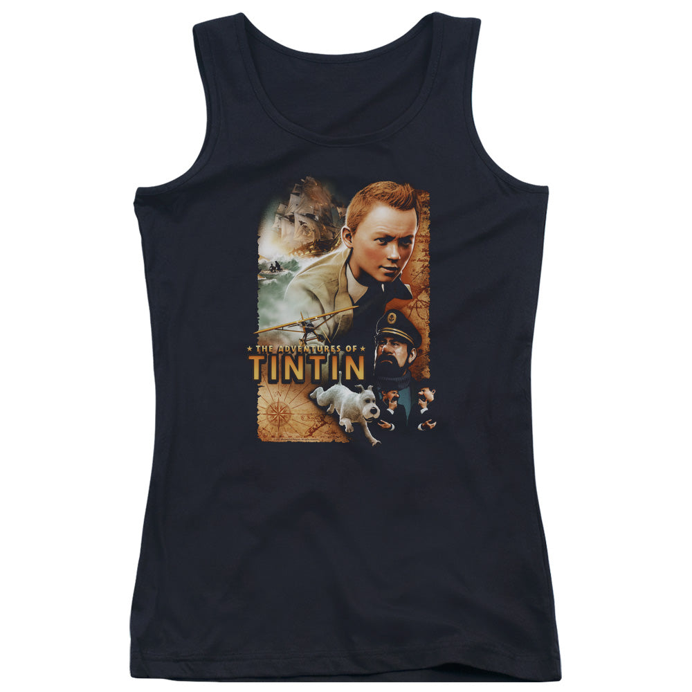 The Adventures Of Tintin Adventure Poster Womens Tank Top Shirt Black