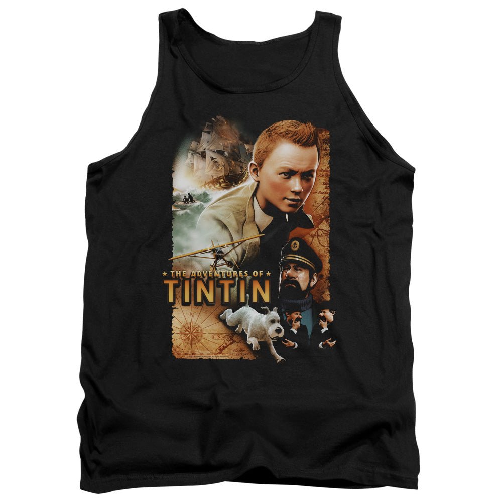 The Adventures Of Tintin Adventure Poster Mens Tank Top Shirt Black