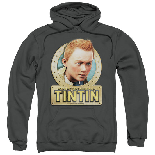 The Adventures Of Tintin Metal Mens Hoodie Charcoal