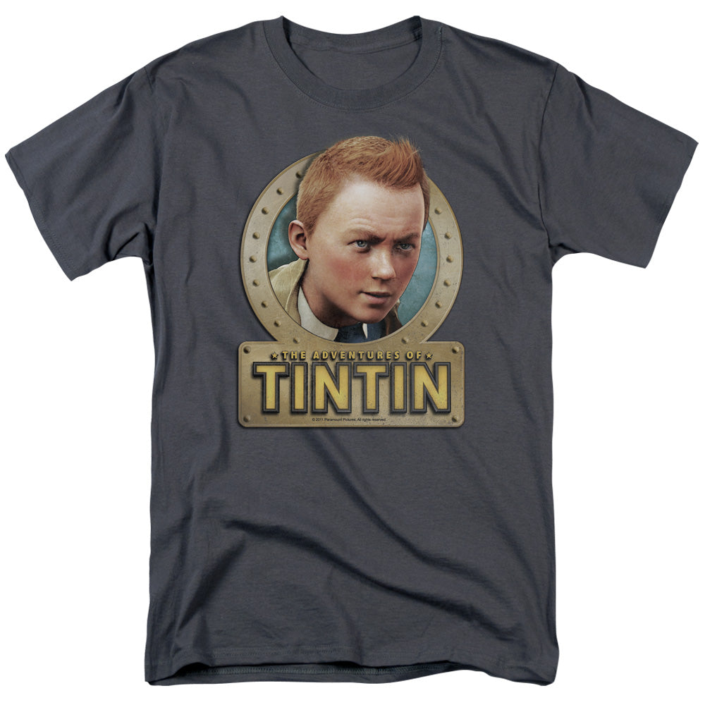 The Adventures Of Tintin Metal Mens T Shirt Charcoal