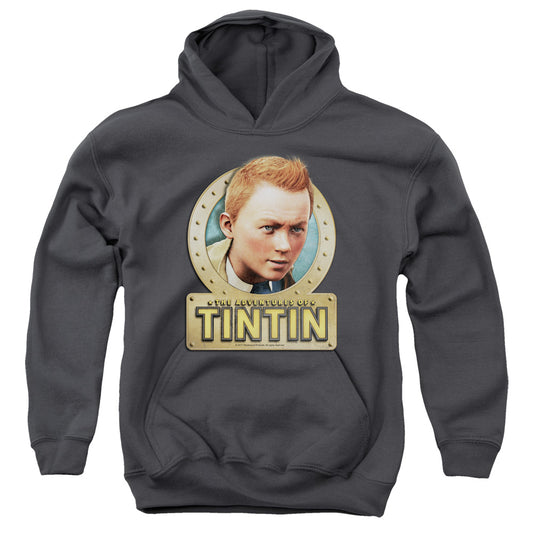 The Adventures Of Tintin Metal Kids Youth Hoodie Charcoal