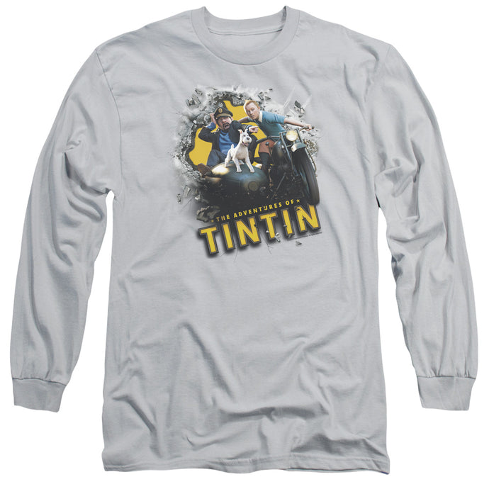 The Adventures Of Tintin Breakthrough Mens Long Sleeve Shirt Silver