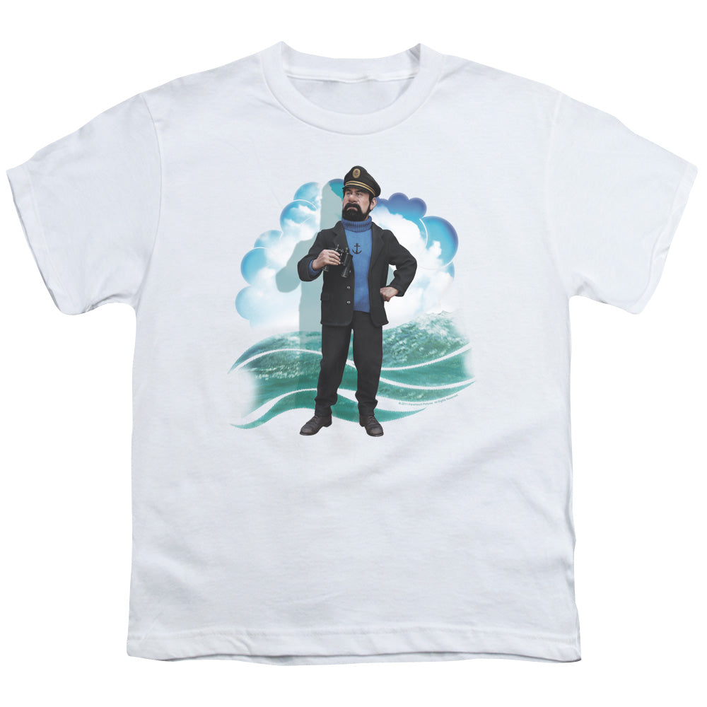 The Adventures Of Tintin Haddock Kids Youth T Shirt White